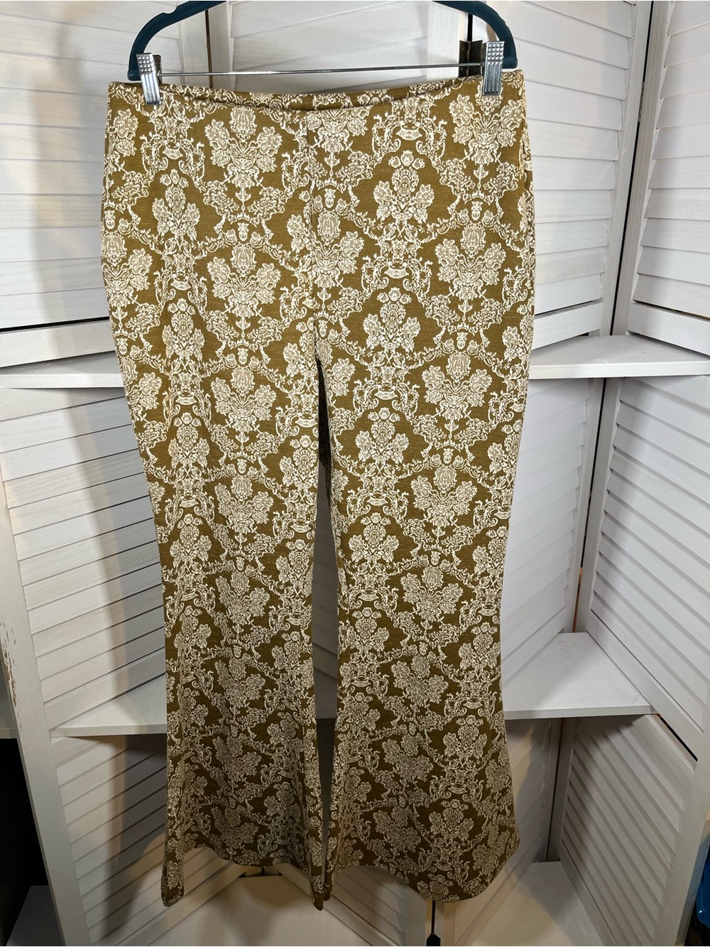 Cato Olive and Cream Printed Maxi pants